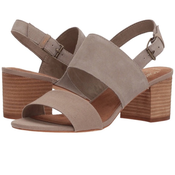 Toms Shoes - Toms Poppy Heel Sandal in Desert Taupe